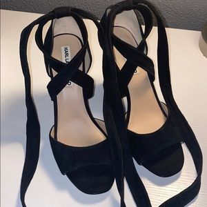 Karl Lagerfeld Black Suede Heels